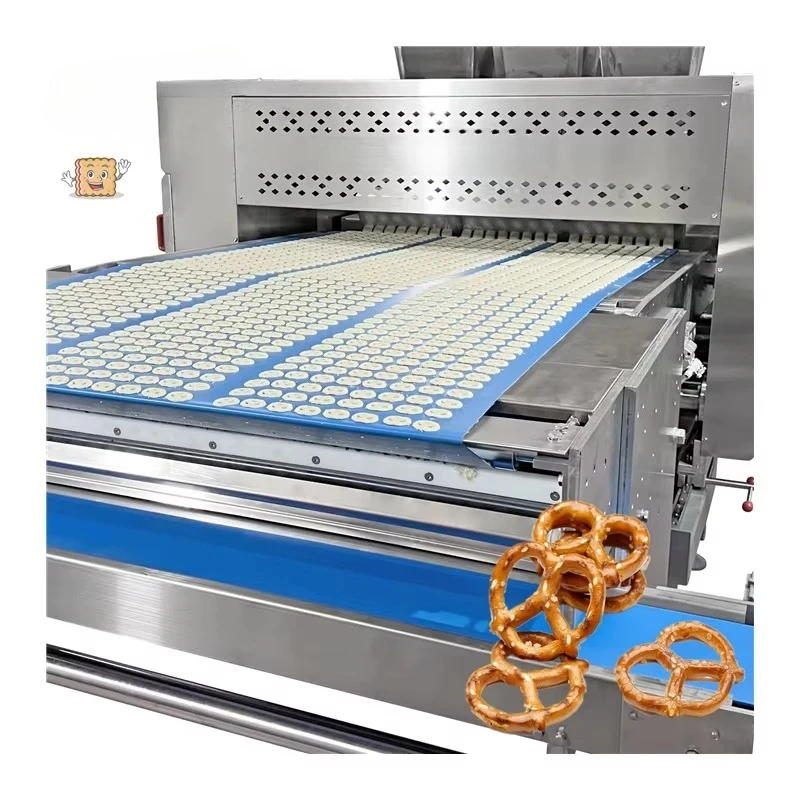 Máquina de galletas crujiente delgada Salty Pretzel, nuevo diseño, línea de producción de galletas completamente automática para fábrica de fabricación de galletas