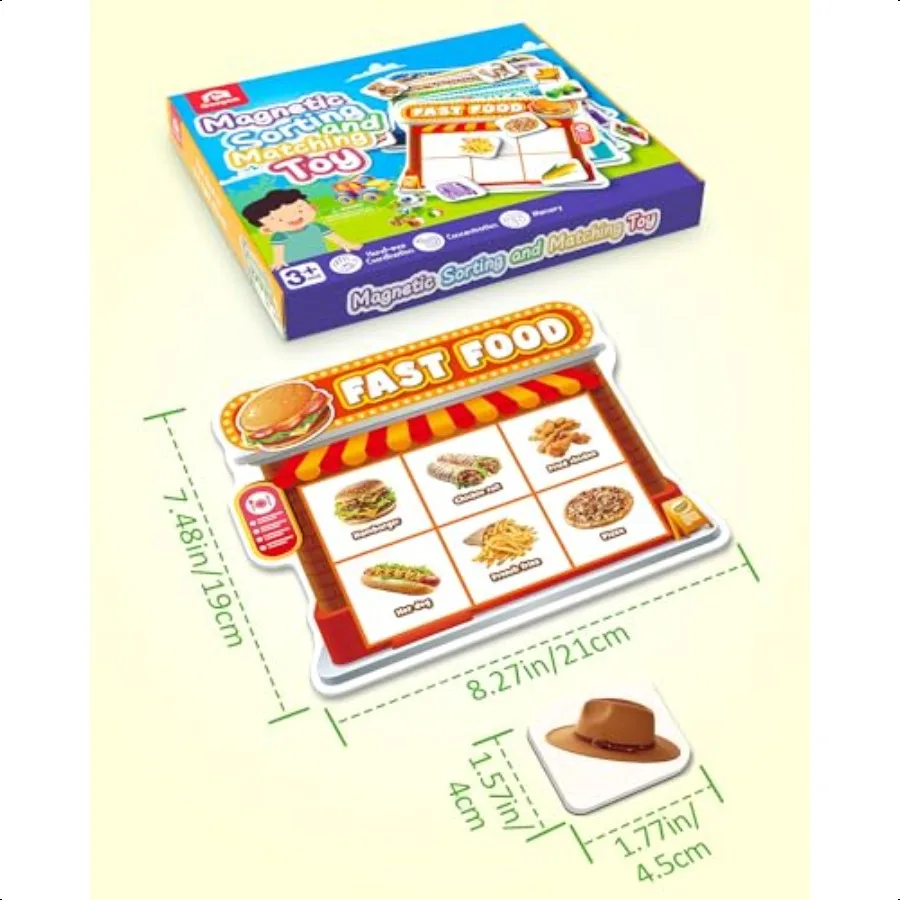 ألعاب الفرز المغناطيسي مونتوري مغناطيس الثلاجة مطابقة لعبة الغذاء الحيوانات الأليفة البقالة الأثاث التعرف على الفئة التعلم التعليمي