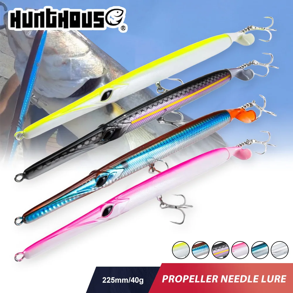 Hunthouse 4/5PCS Propeller Needle Lure 225mm 40g Floating Pencil Fishing Lure Topwater Wobbler Saltwater Hard Bait For Seabass