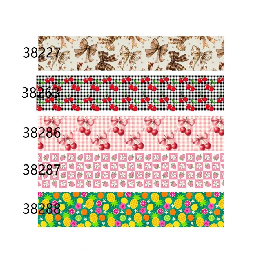 

Летняя лента с принтом Fuit, репсовая лента для украшения бантов для волос, швейные аксессуары