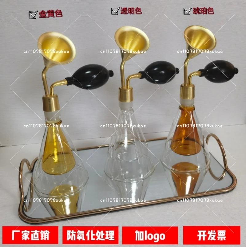 

Glass Creative Custom Scent Bottle SPA Spa Brass Scent Instrument Baijiu Essential Oil Perfume Scent Coffee Beans