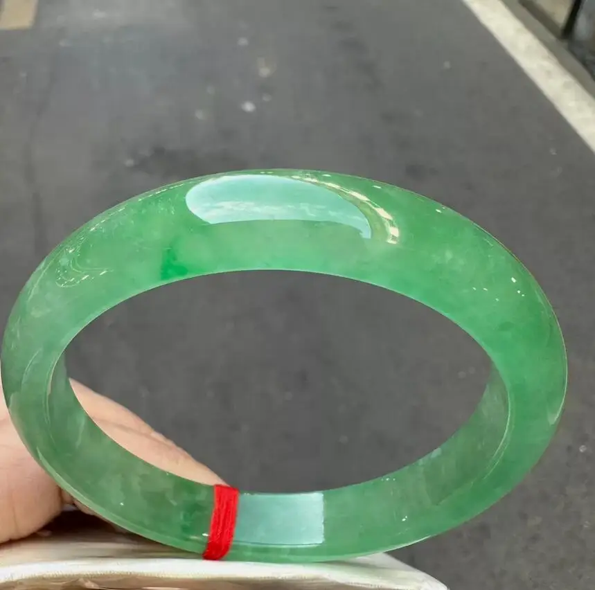 

Real Nature Grade AA Emerald Ice Green Burmese Jade jadeite bracelet bangle 57mm