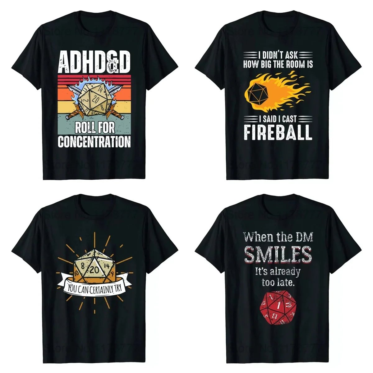 2026 ADHD&D Roll for Concentration Funny Gamer Dungeons DM RPG Dice Dragon T Shirts Summer Streetwear  Vintage T-shirt Men Woman