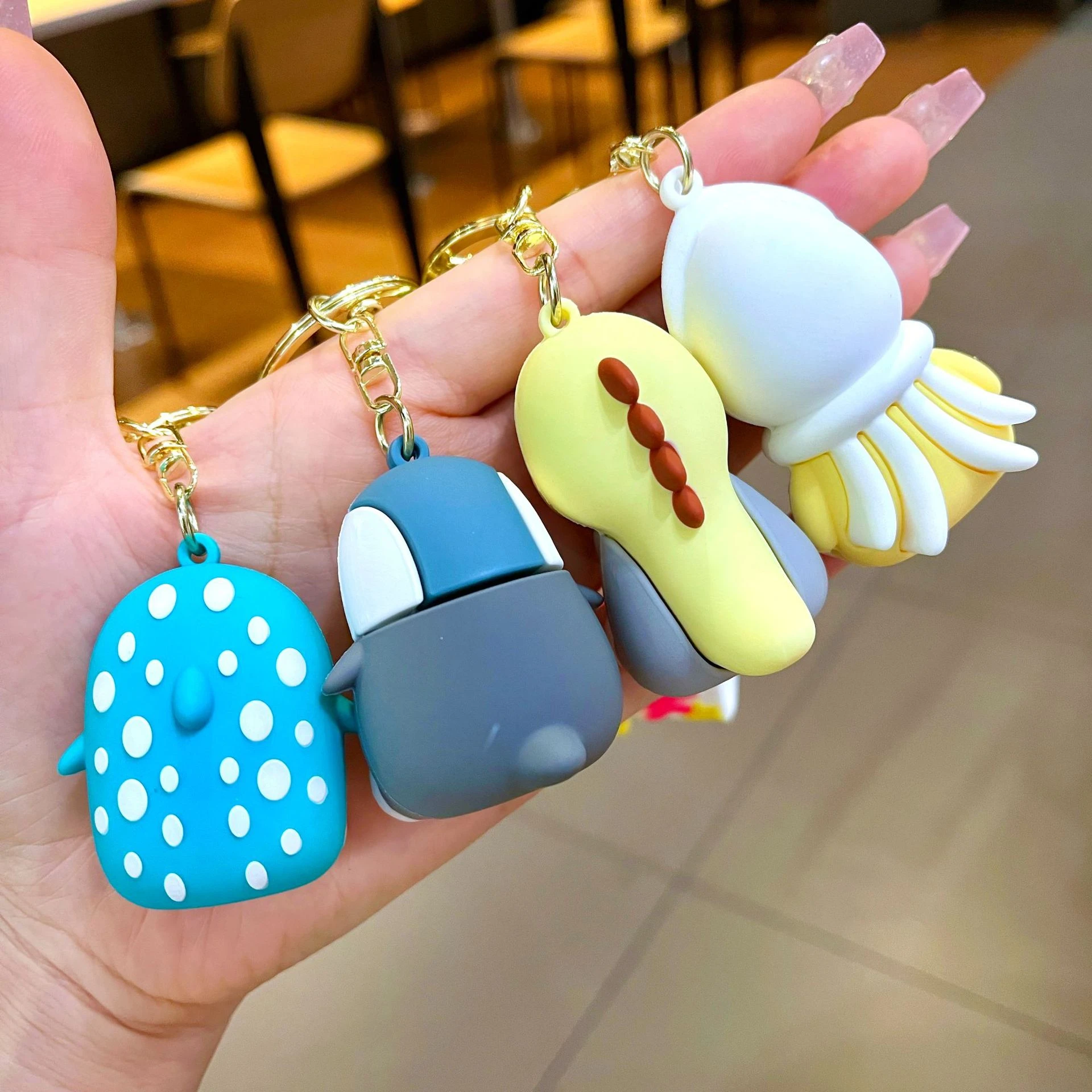 Cute Shark Cat Keychain Cute Little Shark Pendant Car Bag Pendant Women Men Key Chain