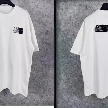 파리 웨이브 코카콜라 B 하우스 블랙 글루 레터 자수, 루즈핏 반팔 티셔츠, 남녀공용, 올바른 버전 23ss, 신제품 