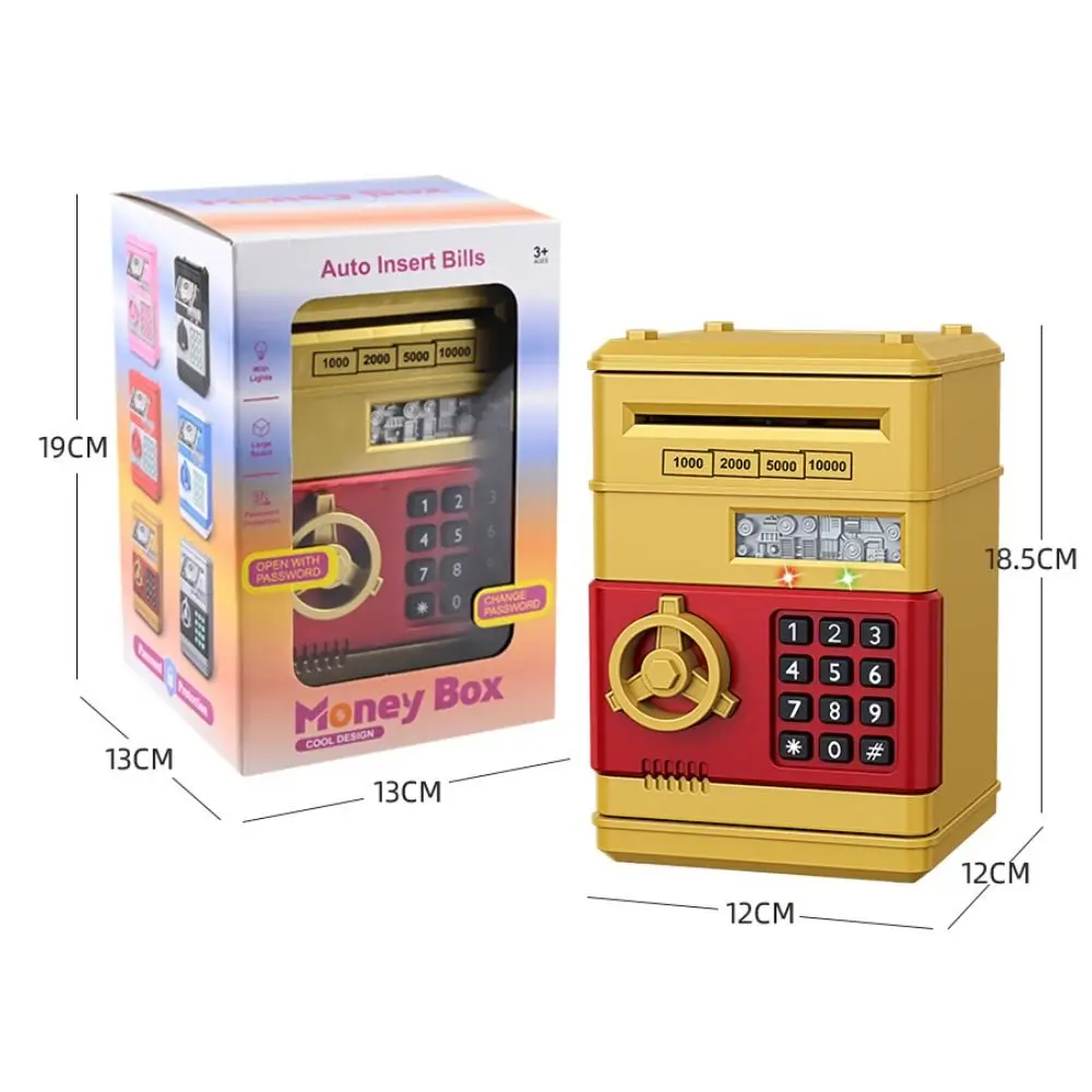 Electronic Piggy Bank Automatic Mini Safe Coins Cash Saving Money Box Password Counter Code Key Lock Coin Bank ATM Child Gift view 6