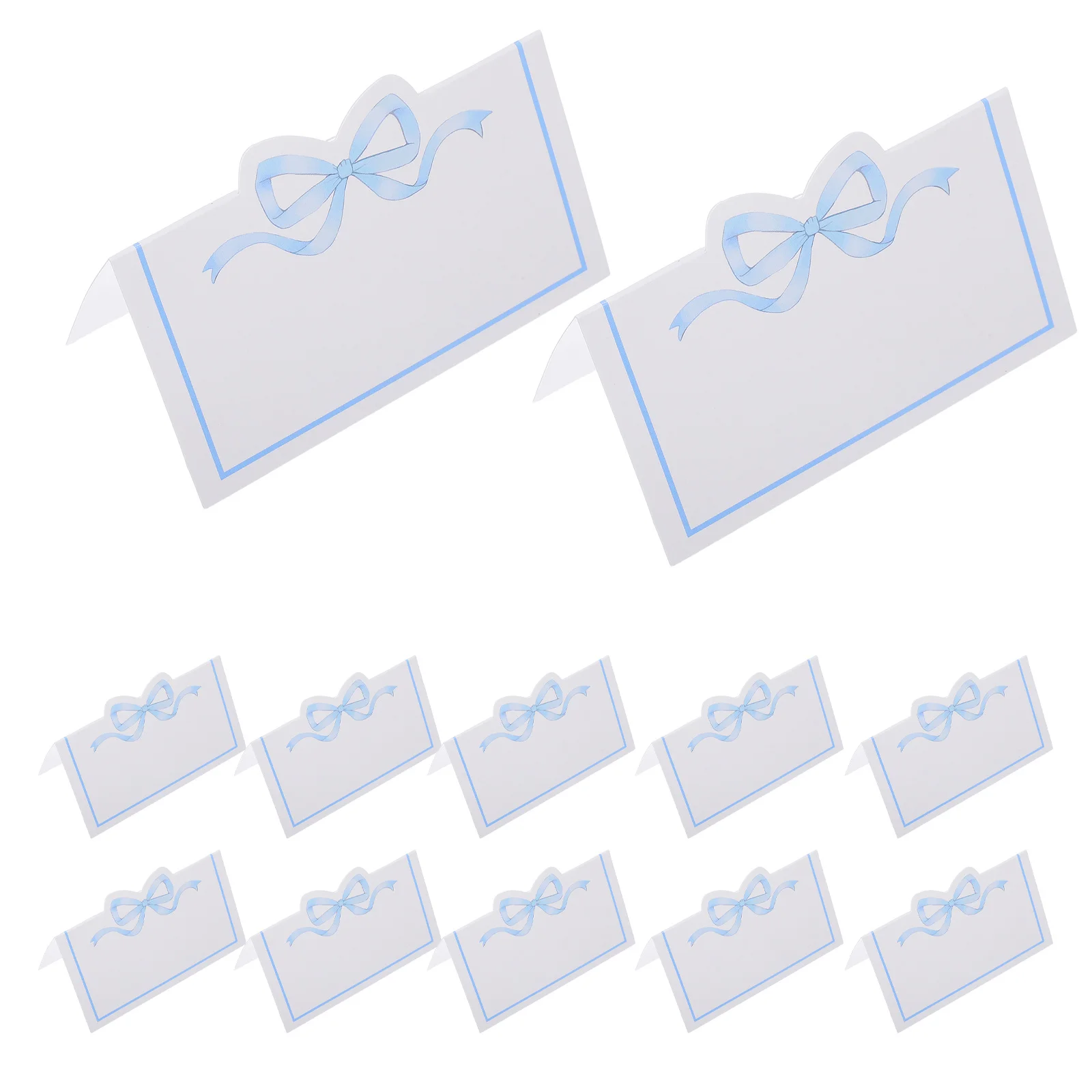 

100pcs Wedding Name Place Scalloped Bow Knot Design Pink Theme Table Seat Cards Durable Cardstock Blank Tent Name Cards Banquet