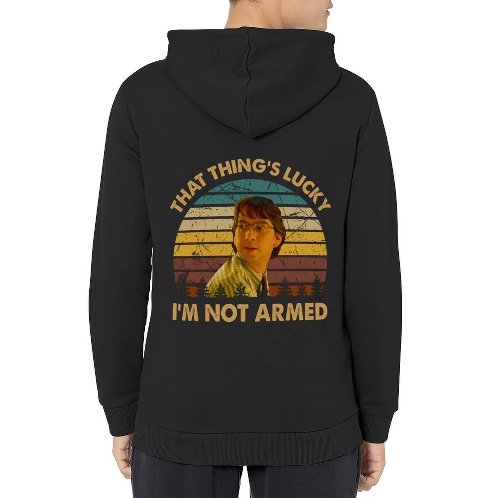 

That thing's lucky i'm not armed Michael man Hoodie aesthetic clothing anime clothing men's coat man hoodie