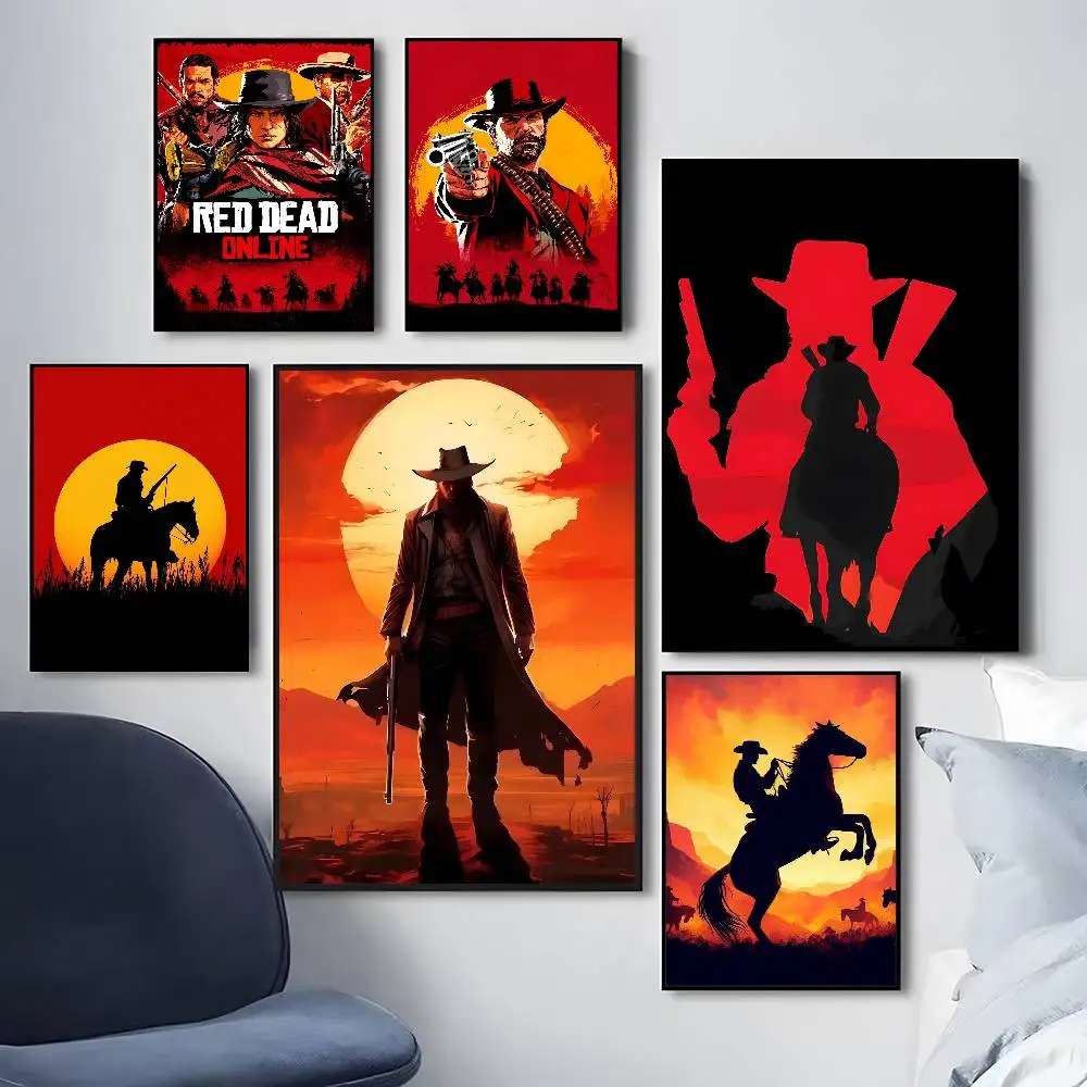 ملصق فيلم البوب Red D-Dead Redemption2 ملصق ورقي لاصق مقاوم للماء لديكور غرفة القهوة والبار