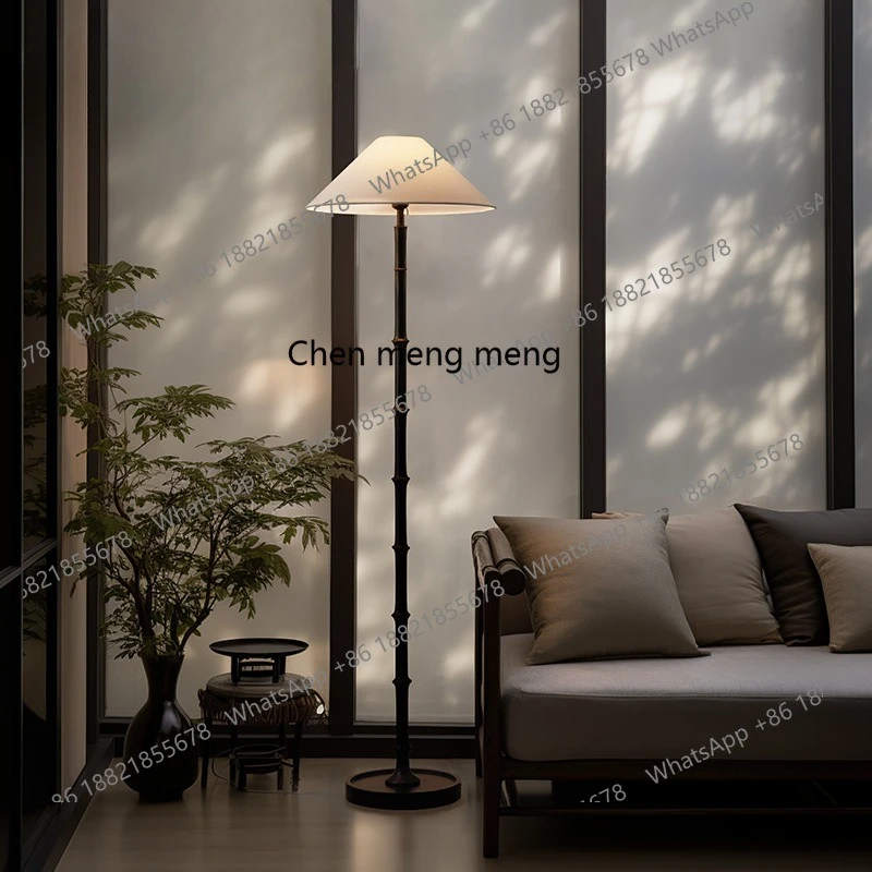 

Floor lamp, retro Zen living room, vintage high-end bedroom upright table lamp, new Chinese tea room floor lamp