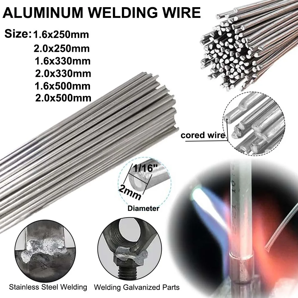 5/10Pcs Aluminum Flux Cored Welding Rod Strip Core Wire Solder Low Temperature Fusible Aluminum Universal Electrode Welding Tool