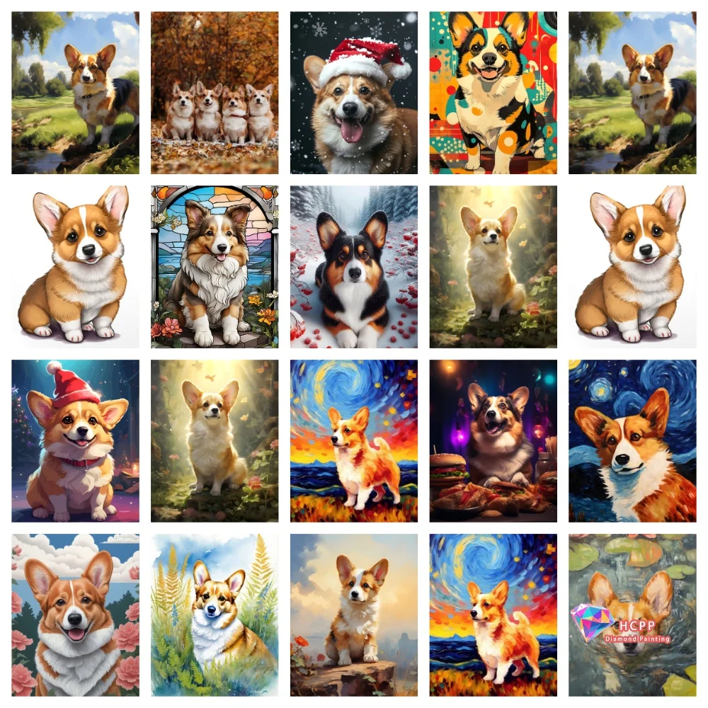 Welsh Corgi 5D Quadrat Runde Diamant Malerei Niedlichen Haustier Hund Kunst Mosaik Porträt DIY Diamant Stickerei Zimmer Home Decor Handwerk
