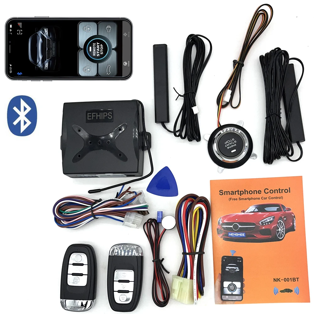 Car Alarm AutoStart Keyless Entry System Remote Start Kit ​For Car Push One Button Start Stop System Car Accessories