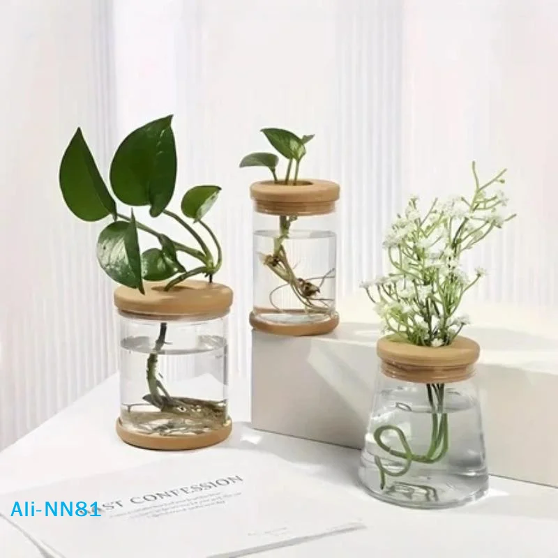 【N】Nordic Plastic Hydroponic Vase Automatic Water Absorption Plant Pot Plastic Propagation Pot Desktop Flower Pot