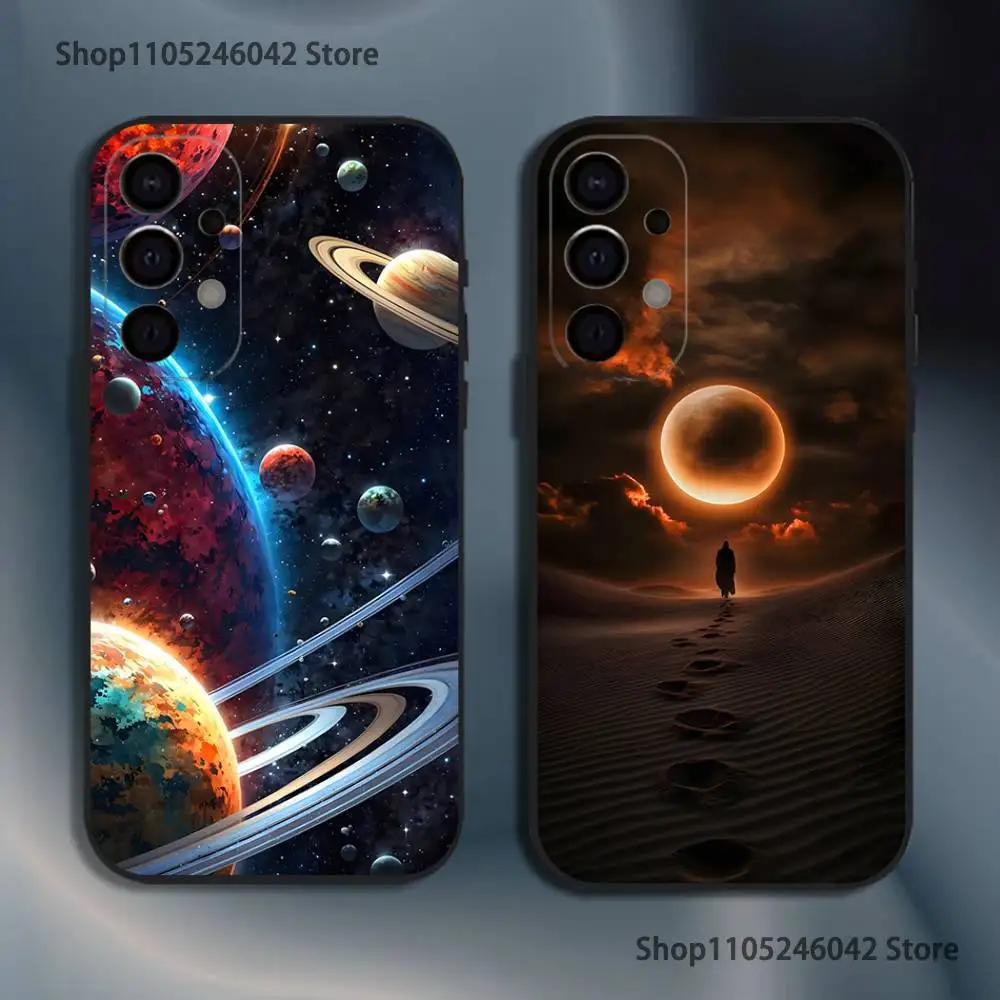 Space For Galaxy Universe Shockproof Phone Case For Samsung S26,S25,S24,S21,S22,S23,S30,Ultra,S20,Plus,Fe,Lite,5G Black Cover
