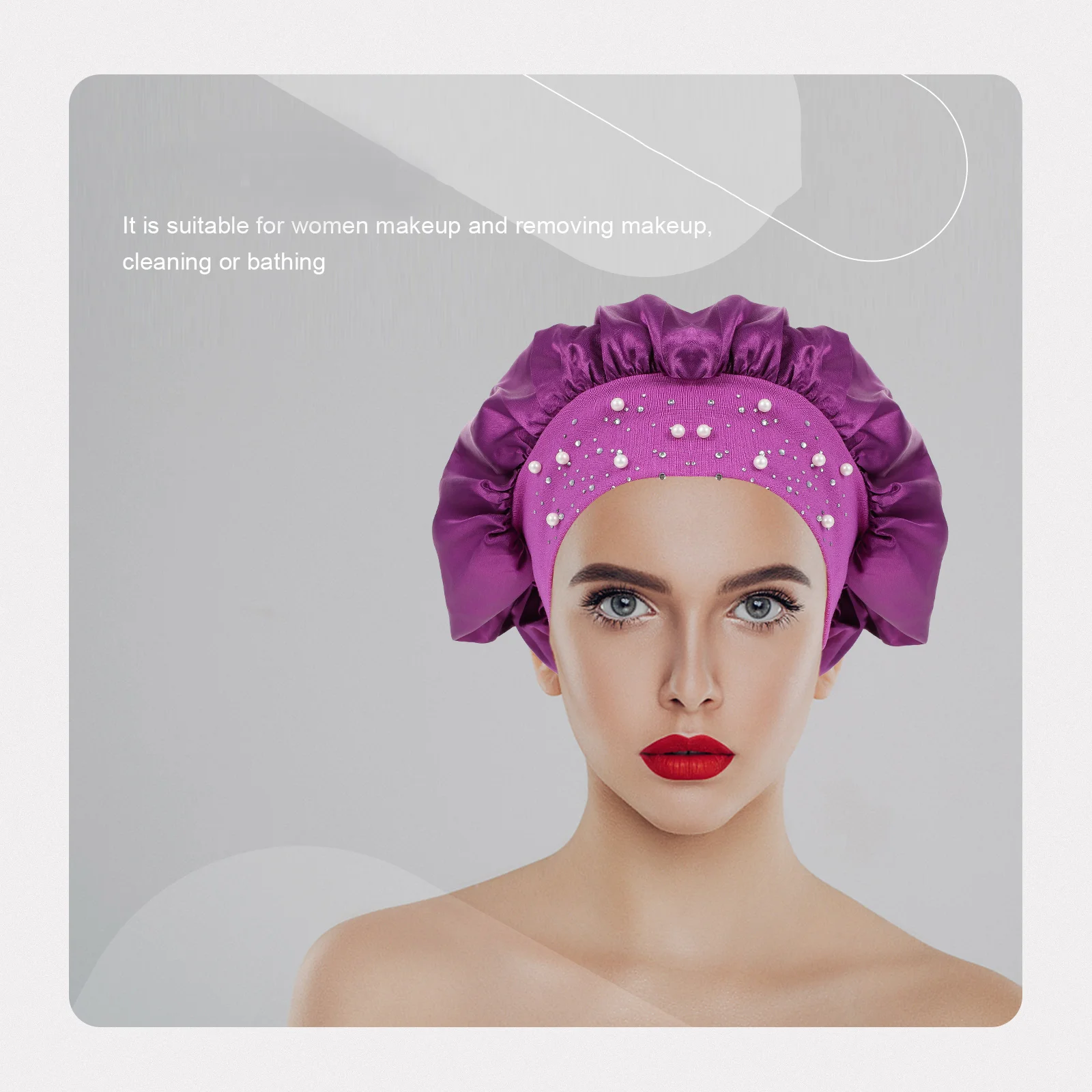 

2Pcs Shower Shower Caps B Large Size Foldable Lightweight Keeps Home Bathing Caps Hair Dry Bathing Home Use Practical