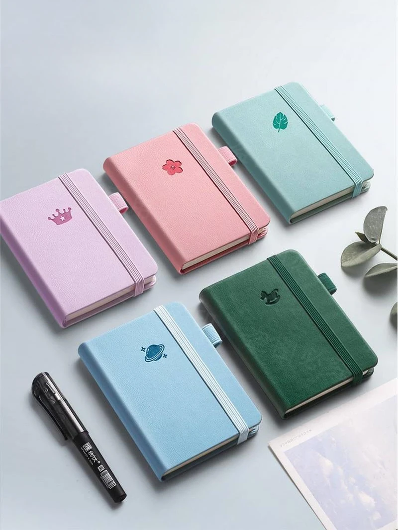 Mini bloc-notes à sangle A7, bande élastique, poche, petit livre étudiant, livre de garde à la main, fournitures scolaires et de bureau, retour à