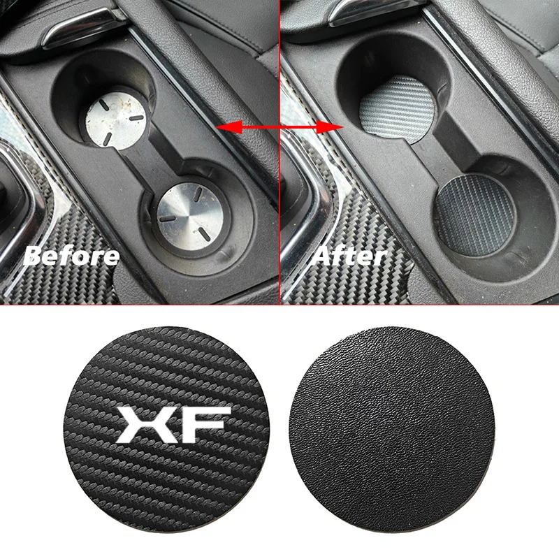 2 PCS Car Water Cup Pad Non-Slip Mat For Jaguar R S XE XF XK8 XK XJL XJR XKR I-PACE E-PACE F-PACE X-TYPE F-TYPE S-TYPE JSRACING