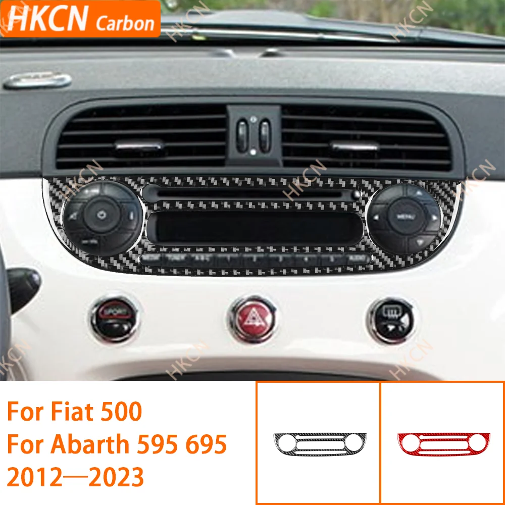 

Для Fiat 500 для Abarth 595 695 2012–2023 аксессуары для салона автомобиля, центральная консоль из углеродного волокна, радиоприемник, панель CD, накладка, наклейка