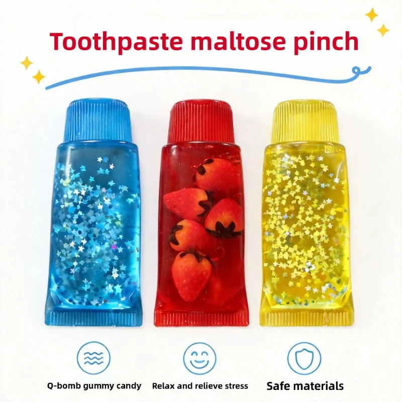 Fruit Filled Maltose Toothpaste Stress Relief Toy Soft Slow Rising Deformable Squeeze Squishy Fidget Sensory Toy