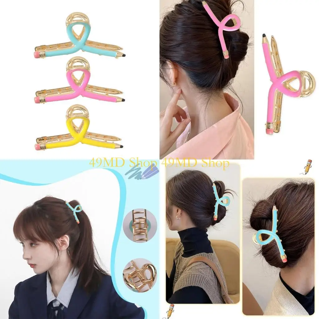 

49MD 3 шт., цветной карандаш, зажим для волос с когтями для преподавателей, металлический коготь для волос, аксессуары для волос