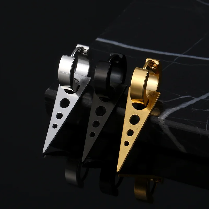 1-10 زوج الشرير غير عادية الأسود الحد الأدنى الفولاذ المقاوم للصدأ هوب أقراط للرجل المرأة الحديثة هدية اليومية العصرية مجوهرات 2025 NewY2k #4