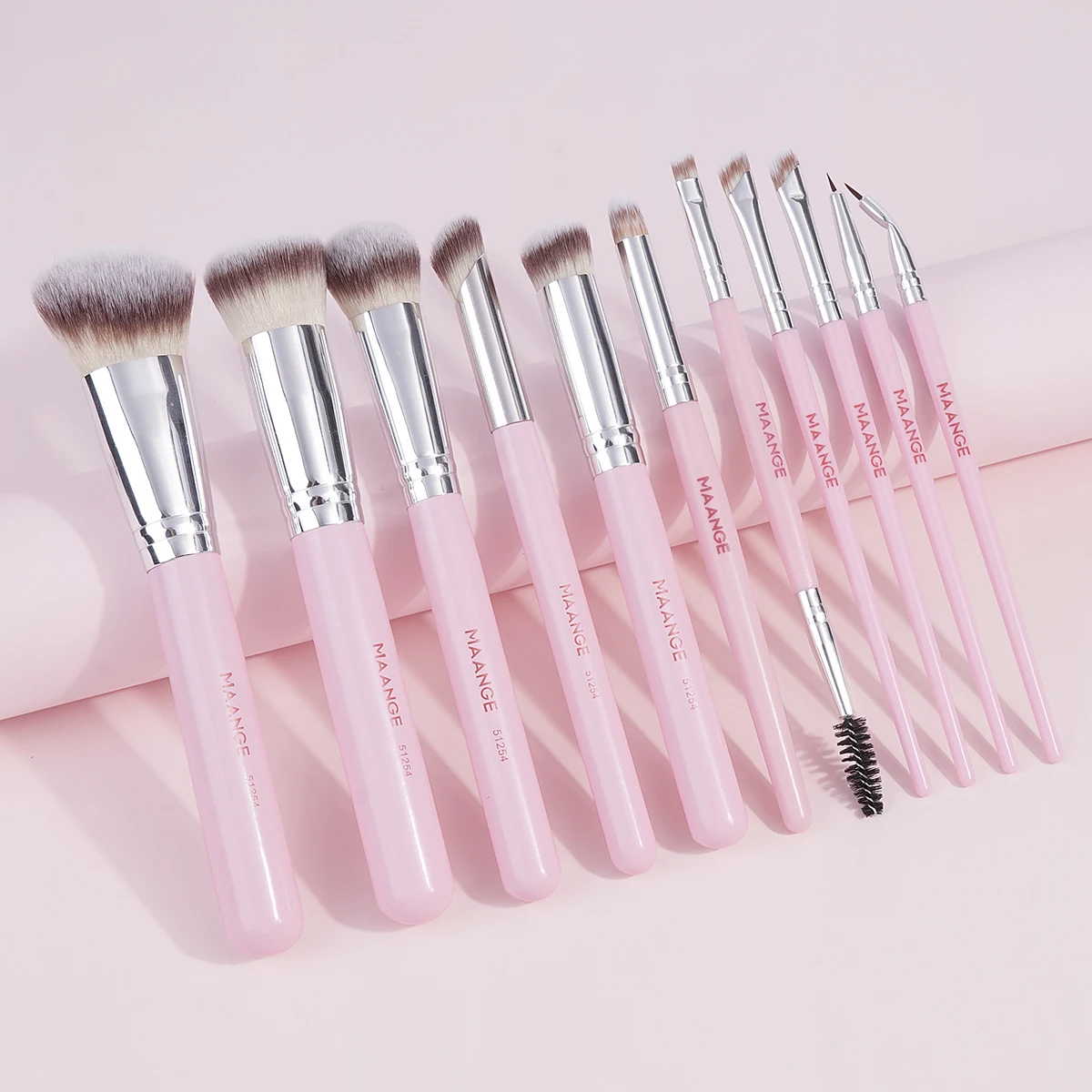 MAANGE 11pcs Makeup Brushes Set Foundation Concealer Brush with Eyeshadow Details Brushes Soft Bristle Beauty Tools for Travel