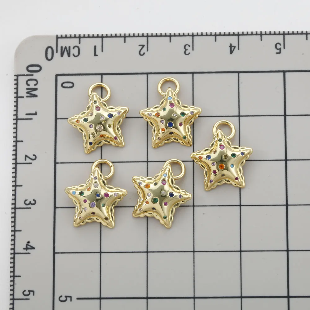 5 قطعة/الوحدة لطيف ستار القمر سحر لصنع المجوهرات لوازم الذهب اللون الزركون Diy أقراط سوار قلادة المفاتيح بالجملة