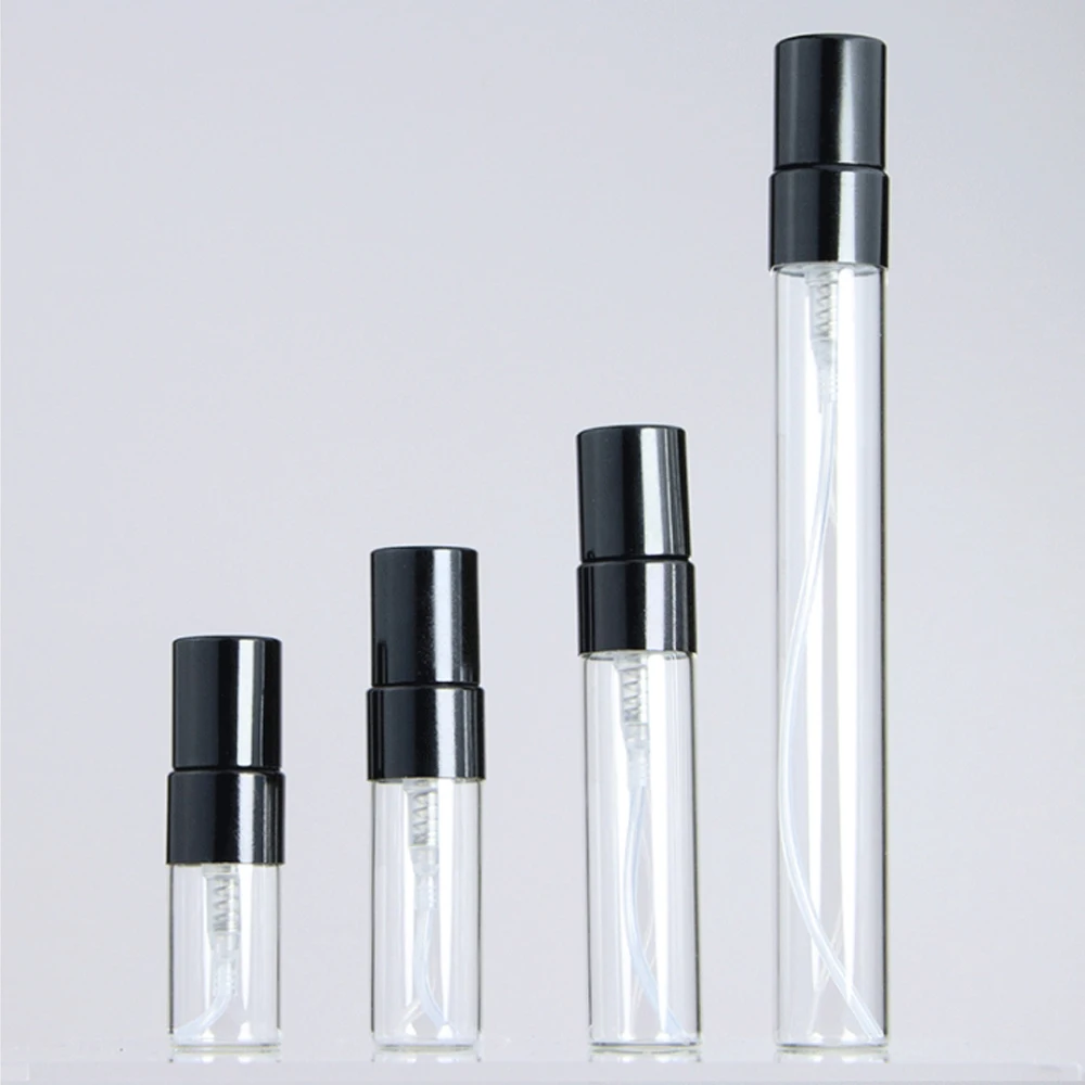 1pc 2ml 3ml 5ml 10ml Aluminum Spray Head Transparent Glass Perfume Bottle Mini Travel Portable Makeup Tools Refillable Dispenser