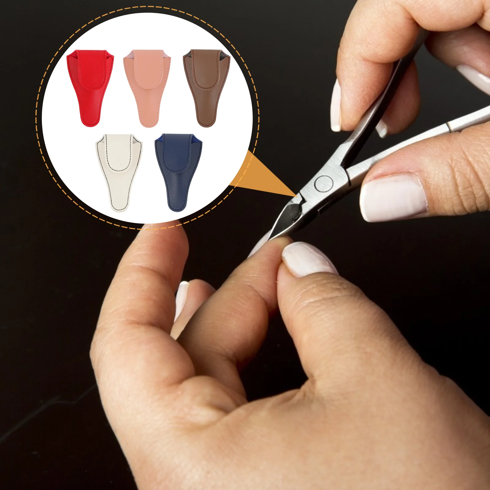 

5Pcs Nail Scissor Pouch Compact Durable Case Small Size Portable Manicure Pedicure Storage Holder Nail Scissor Pouch