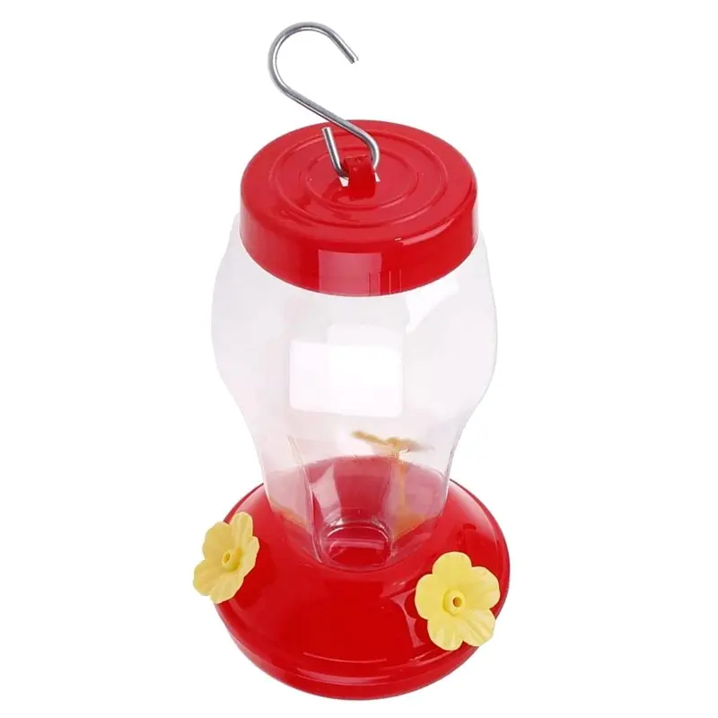 

【РУБИН】Пластиковая поилка для птиц 480 мл с железным крючком, товары для домашних птиц, для сада и улицы, пластиковая, в форме цветка