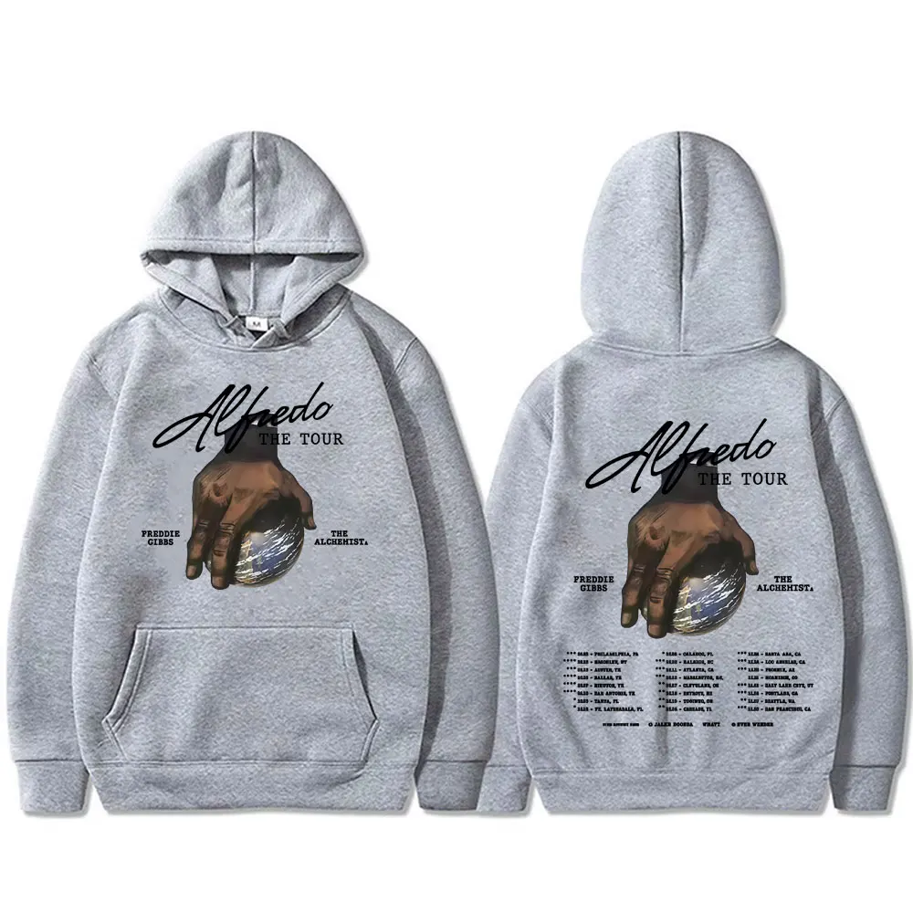 مغني الراب فريدي جيبز والخيميائي ألفريدو الجولة 2025 هوديي الرجال النساء الهيب هوب موضة المتضخم البلوز الذكور البلوز #6
