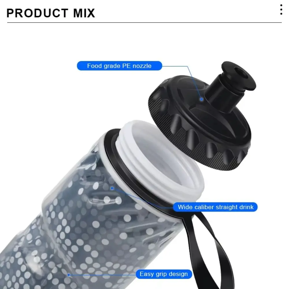 Dual Layer Bicycle Water Bottles Keep Hot Cold Outdoor Equipment Sports Bottle Thermal Insulation