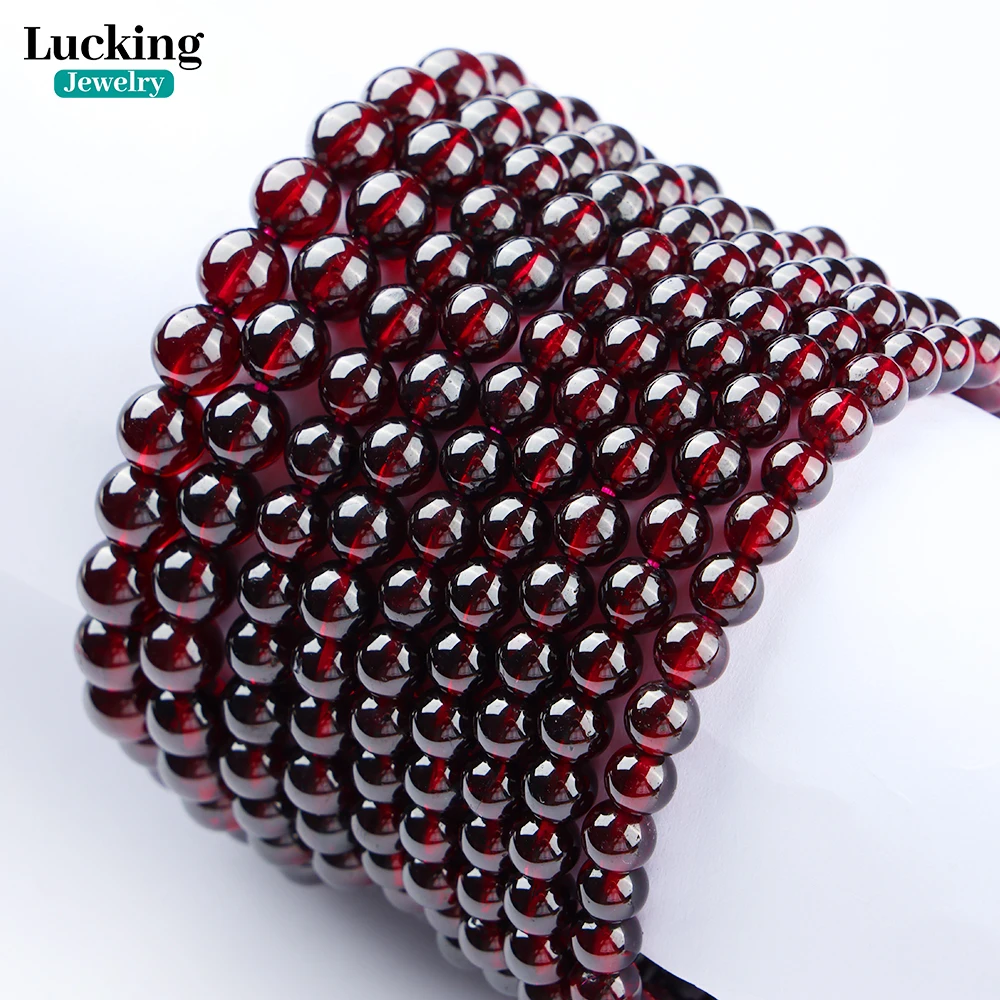 

A++ Genuine Natural Wine Red Garnet Beads Bracelet 6mm/7mm Red Pomegranate Bangles for Lovers Gift or Jewelry Making