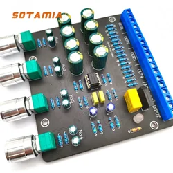 SOTAMIA Hifi Audio Preamplifier Splitter NE5532 OP Amp 1 in 4 Out Power Amplifier Home Music Mini Preamp AC12V Dual Power Supply