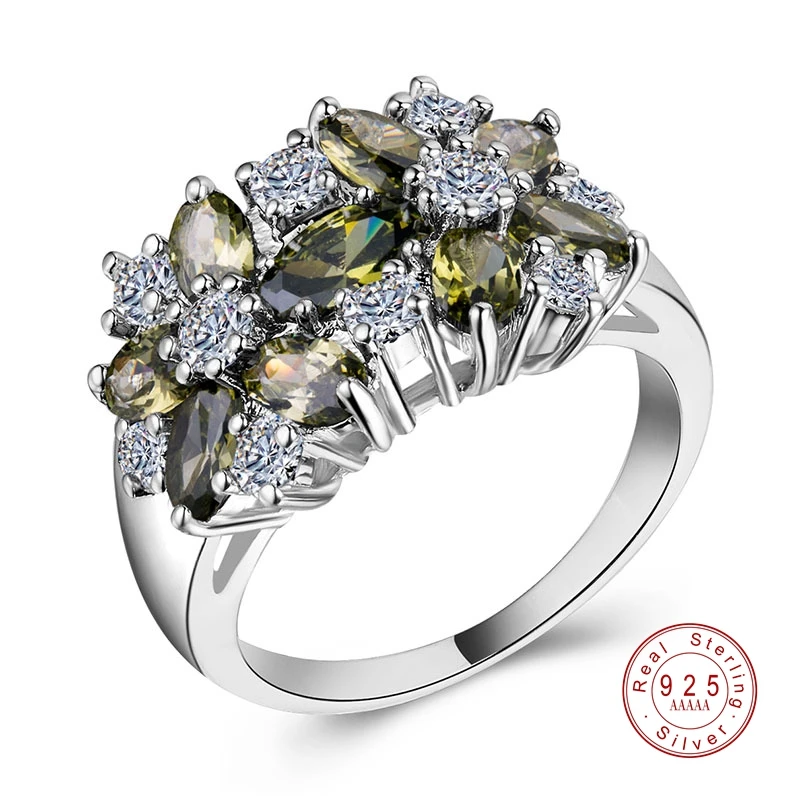 Pure Sterling Sparkling 925 Silver Rings for Women Girls Brilliant CZ Crystal Wedding Engagement Jewelry Summer Sale 2020 New