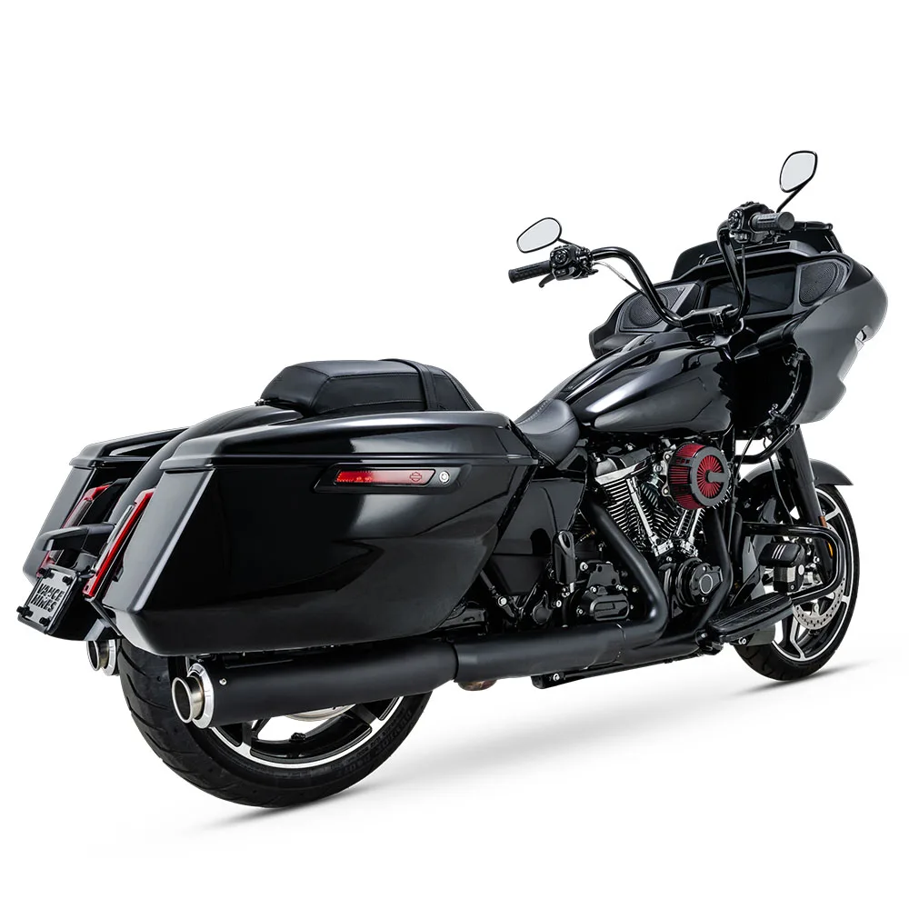 Motorcycle Exhaust System Slip-On Exhaust Pipes Mufflers Stainless Steel Black Compatible for Touring 2024-2025