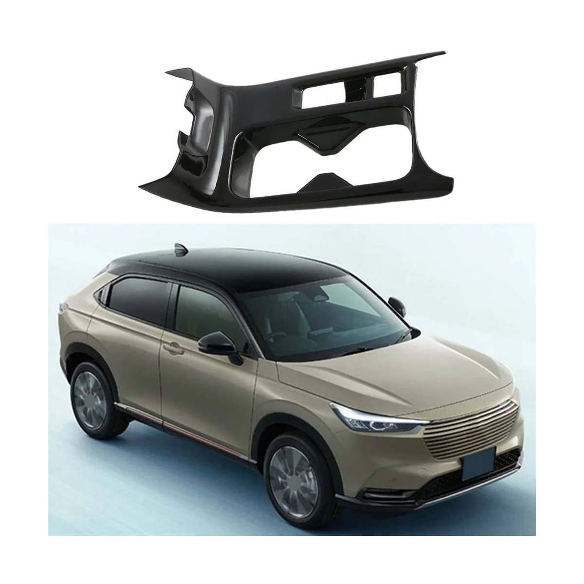 Car Left Drive Center Console Water Cup Holder Decoration Cover Trim Stickers for Honda HRV HR-V Vezel 2021-2023