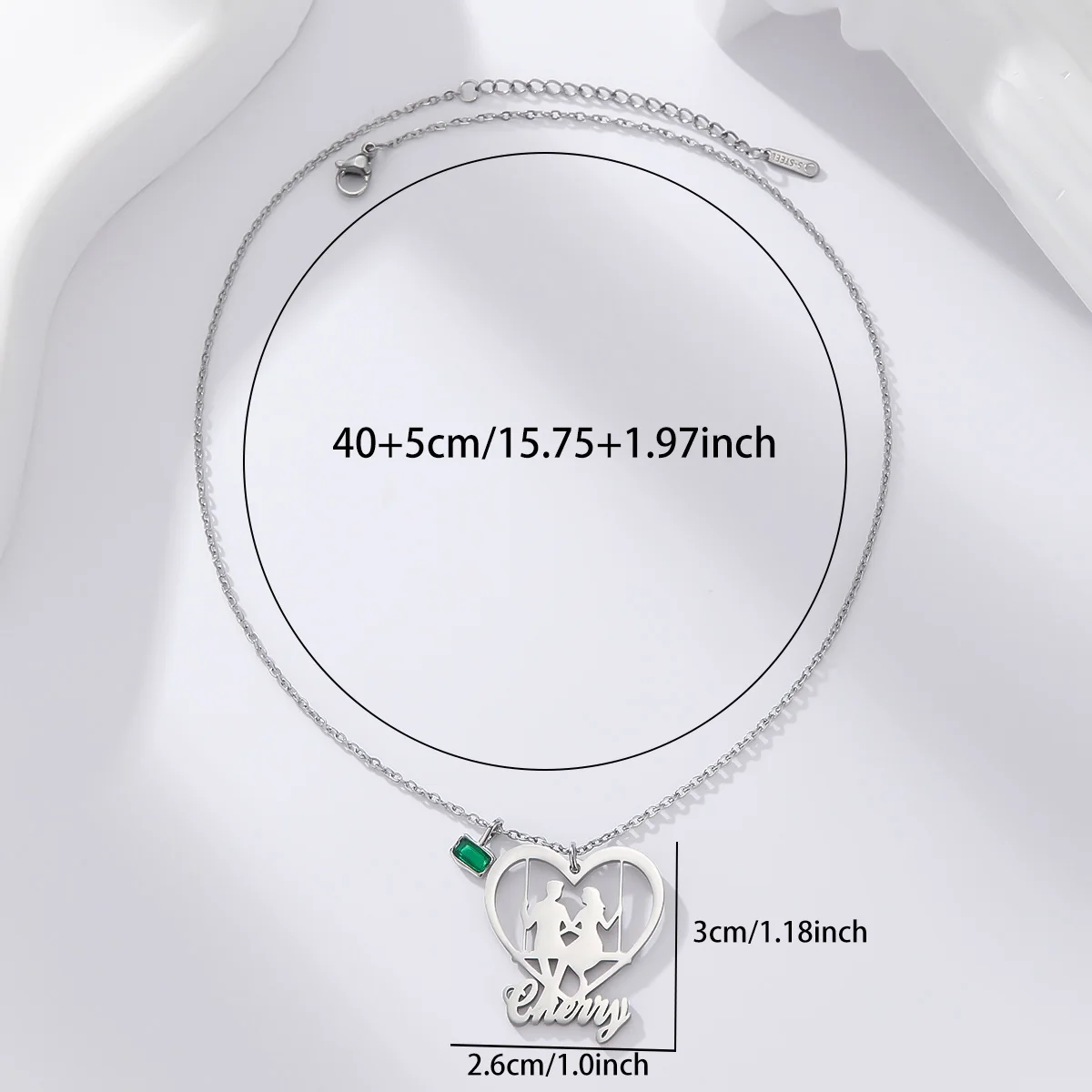 Todorova Custom Name Couple Swing Heart Forever Necklace for Couple Heart Pendant Stainless Steel Love Necklace Jewelry Gifts