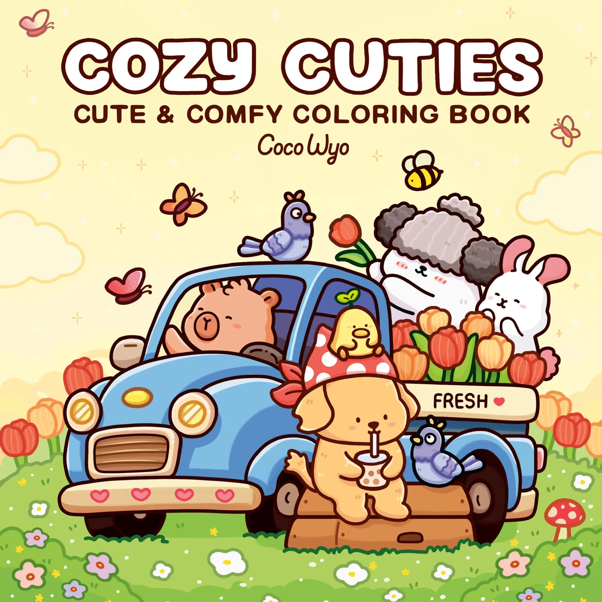 Bview Art Cozy Cuties: كتاب تلوين للبالغين والأطفال (تلوين المساحات المريحة)