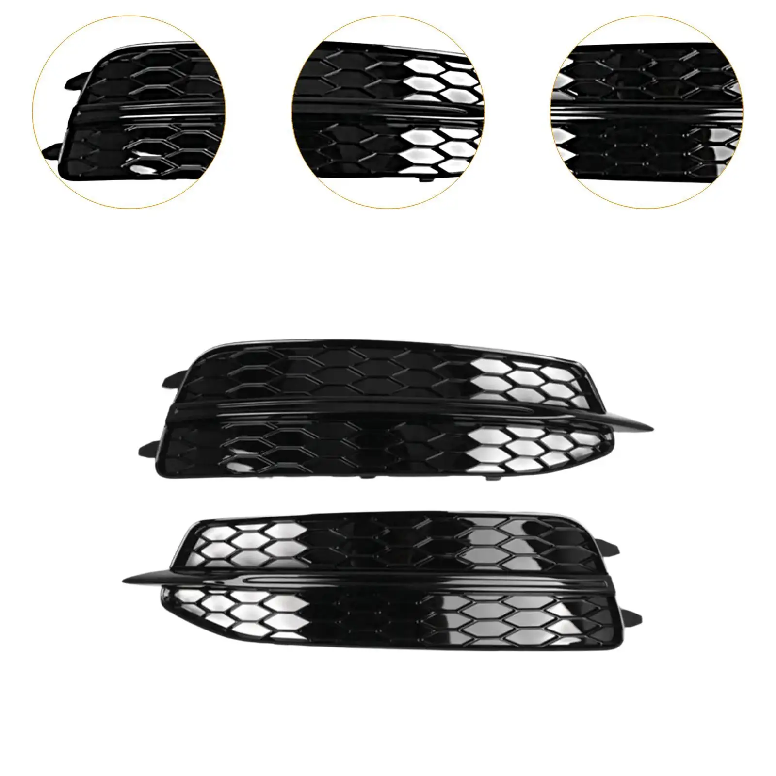 

Car Fog Light Grill Set ABS Material Bumper Lower Grille Professional Easy Fit for Audi A6 C7 2012 2013 2014