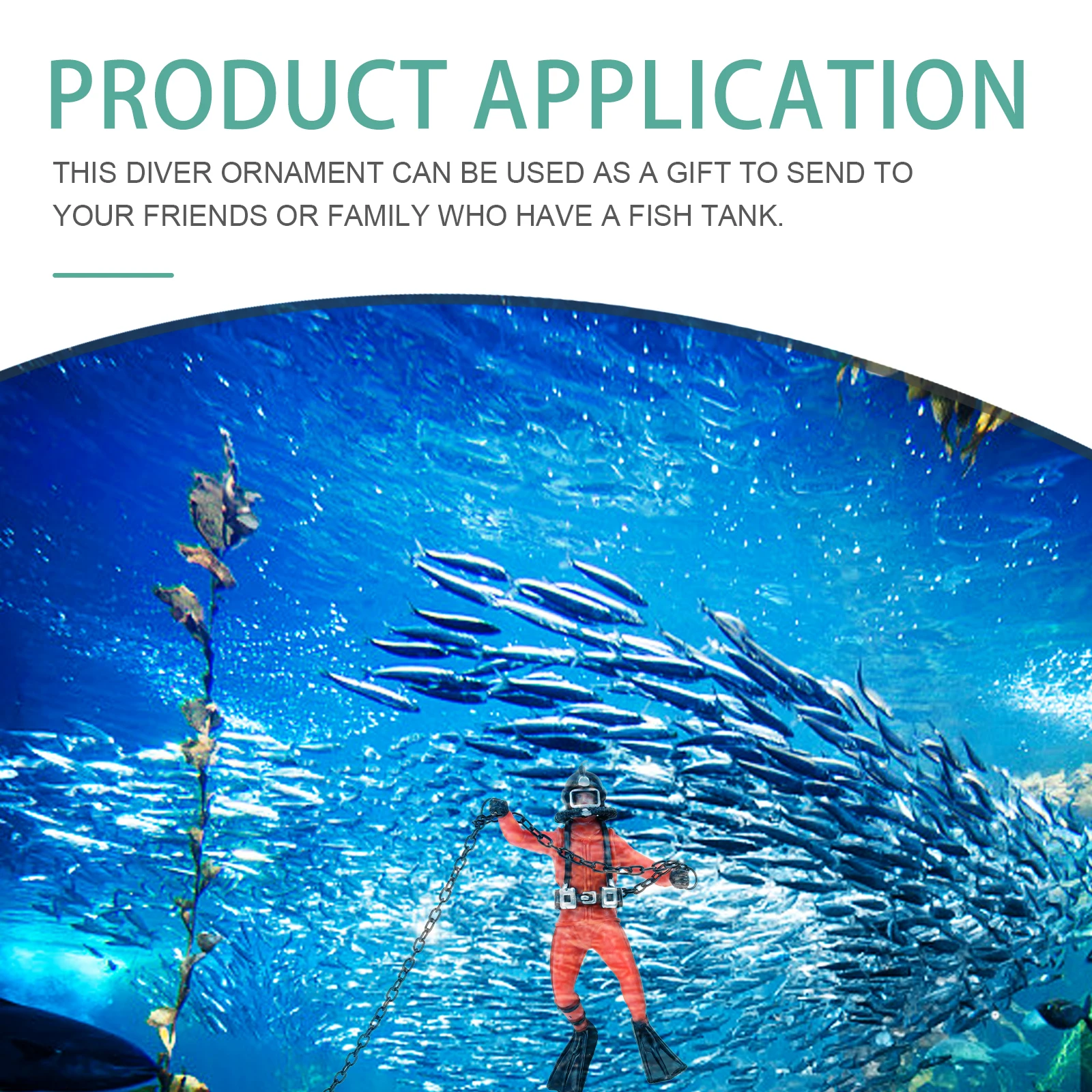 

Aquarium Diver Treasure Chest Decor Unique Fish Tank Landscape Ornament Exquisite Workmanship Lifelike Modeling