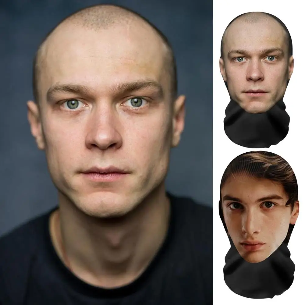 Maska 3D bezszwowa Yura Borisov, nakładka na głowę, John Pork, uśmiechnięta, rekwizyty do cosplay na imprezę, ochrona przed promieniowaniem UV, wzór Ronaldo