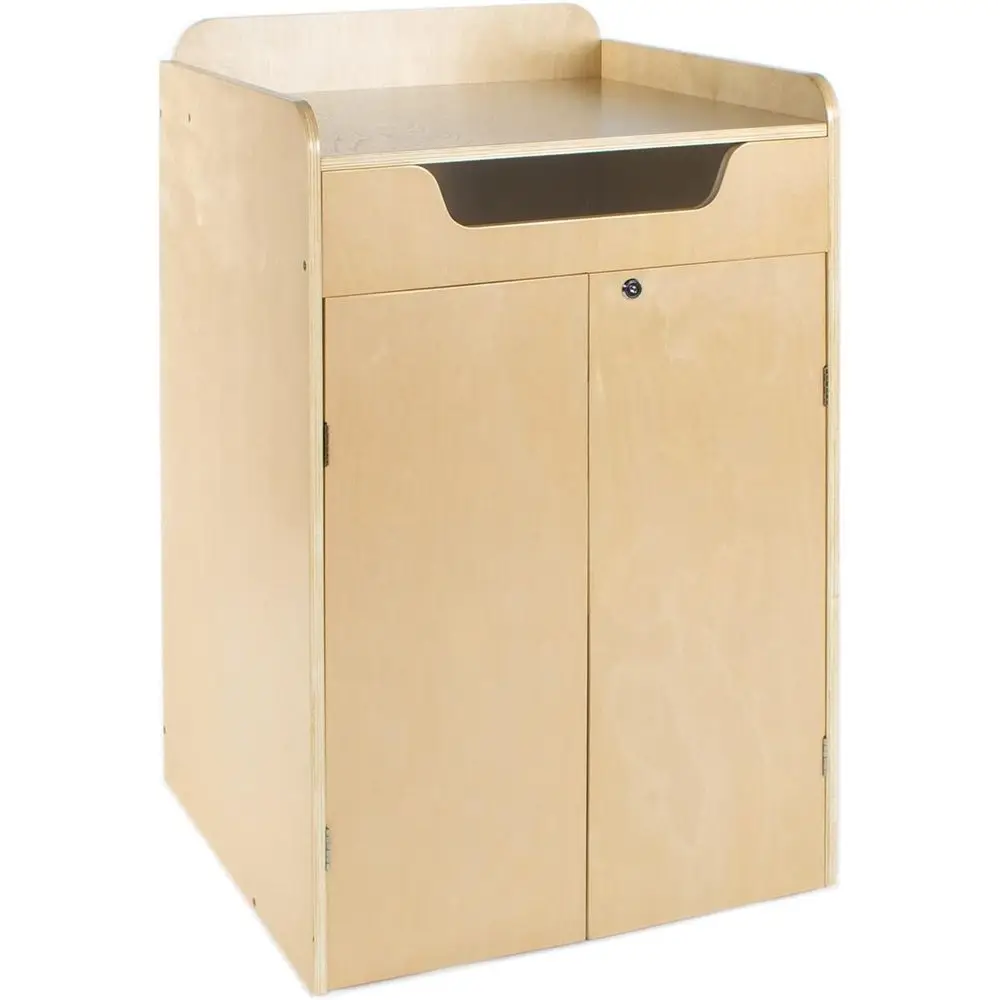 

Wooden Rolling Bookshelf - Media Storage Unit with Wheels for Office and School