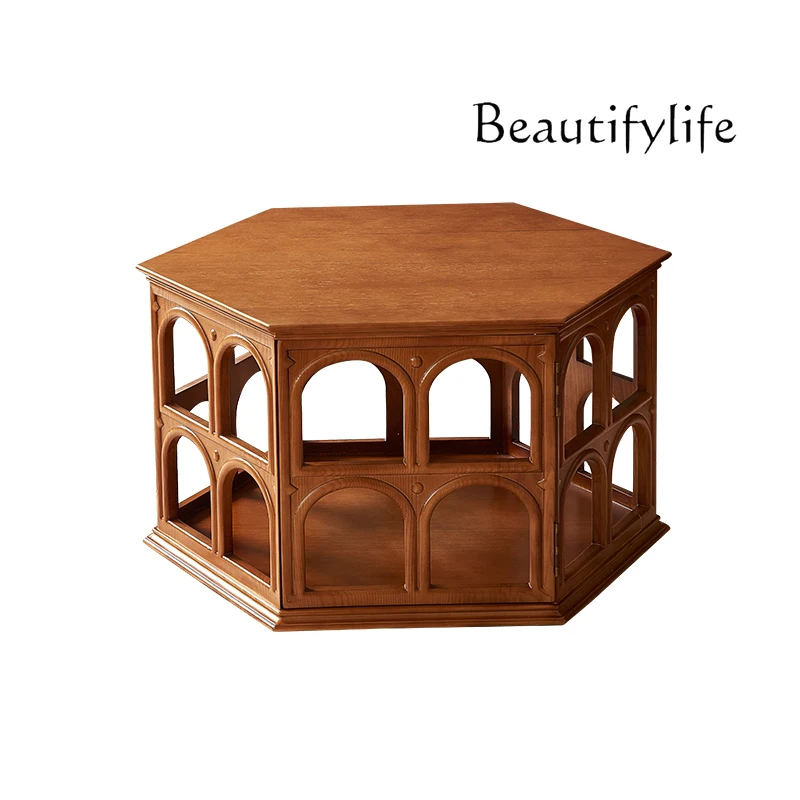 

Centerpiece Side Table Aesthetic Brown European Wood Nordic Coffee Tables Luxury Design Unique Mesa De Centro Sala Furniture