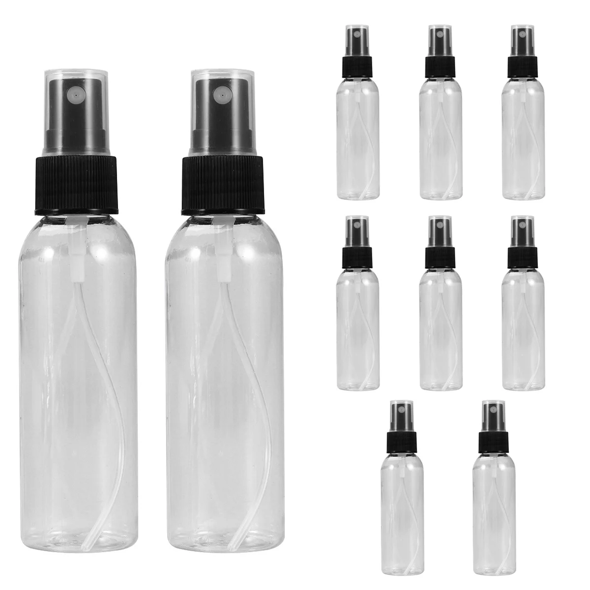 10 garrafas de spray vazias de plástico transparente 60ml recarregável perfume névoa atomizador tamanho viagem recipiente líquido maquiagem spray de água