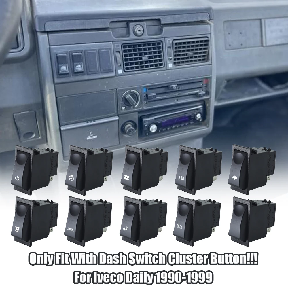 

1pcs Dash Switch Cluster Lower Button Dashboard Control Switch Button For Iveco Daily 1990-1999