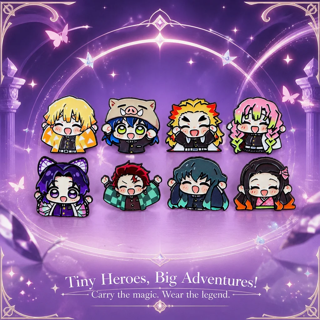 Anime Cosplay Demon Slayer - Bros Pin Logam Demon Slayer Kimetsu