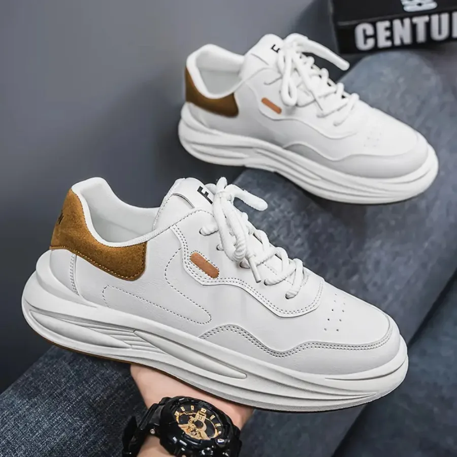 

Men's Casual Shoes with Thick Soles White Sneakers Fashionable and Versatile. Suitable for Daily Wear Casual Outfits and Fitnes