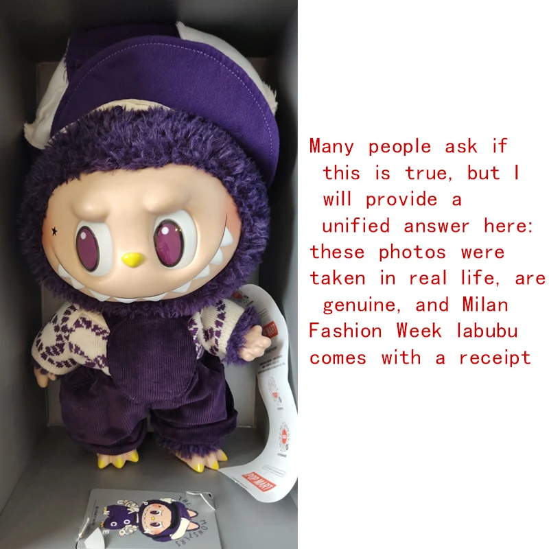 Labubu Be Fancy Now Milan Fashion Week Labuba Vinyl Plush Toy Doll Doll Purple Labuba